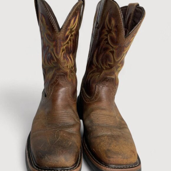 Justin WK4686 Driller Work Leather Square Toe Western Cowboy Boots Men's 7.5 D - Picture 4 of 12
